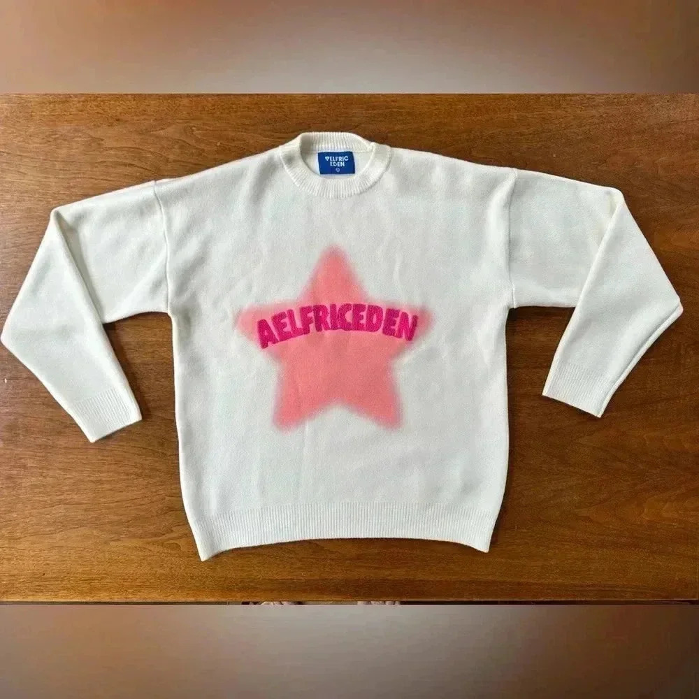 Aelfric Eden “Flocking Star” Sweater White/Pink Size XL - Picture 4 of 12